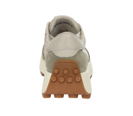 Beżowe skórzane sneakersy damskie adidasy VINCEZA