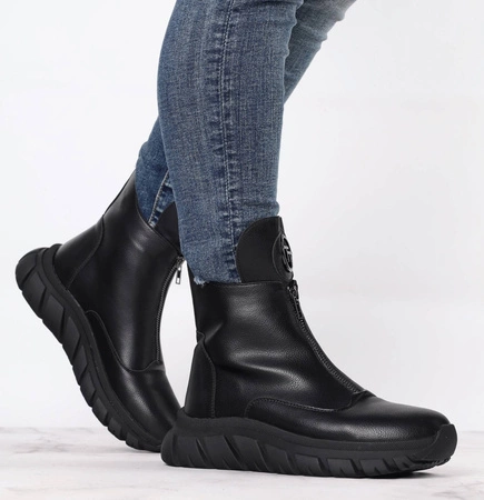 Czarne adidasy damskie botki sportowe Jezzi