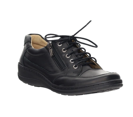 Czarne półbuty damskie skórzane komfortowe Helios model 357