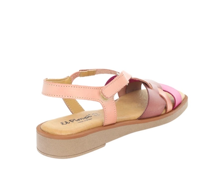 Hiszpańskie skórzane sandały damskie brudny róż płaskie El Pimpi - Made in Spain