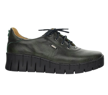 Skórzane adidasy damskie półbuty ciemnozielone Helios model 420