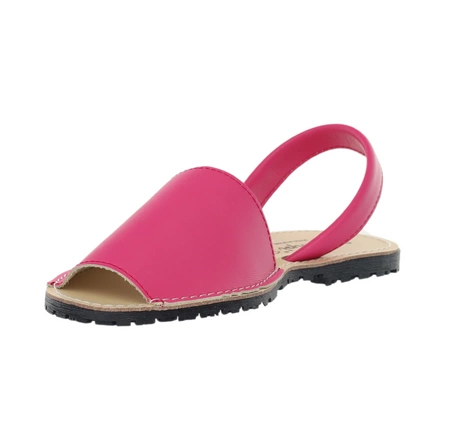 Skórzane różowe sandały płaskie El Pimpi - Made in Spain