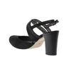 Eleganckie czarne sandały damskie skórzane z zakrytymi palcami na obcasie Polskie Gino Fabiani