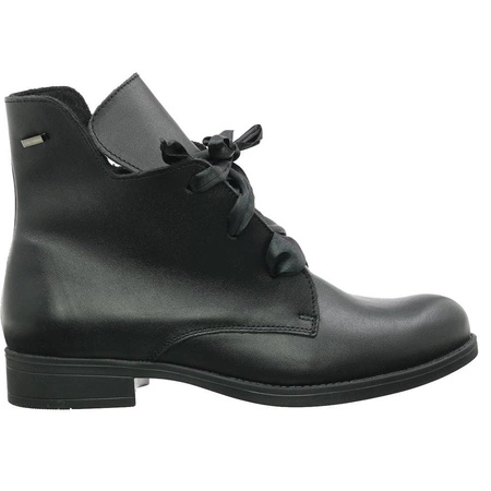 Botki czarne płaskie skórzane damskie Gino Fabiani