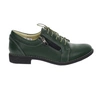 Zielone półbuty damskie skórzane garniturowe na zamek i sznurowadła Gino Fabiani 