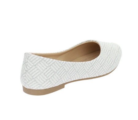 Białe baleriny damskie czółenka płaskie ślubne Jezzi