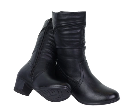 Komfortowe kozaki damskie na niskim obcasie UNISOFT