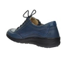 Granatowe półbuty damskie skórzane na zamek i sznurowadła Helios 411