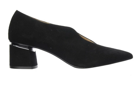 Eleganckie półbuty damskie na klocku skórzane Gino Fabiani