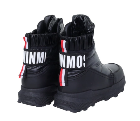 Czarne sportowe śniegowce damskie na zamek na grubej podeszwie NEWS