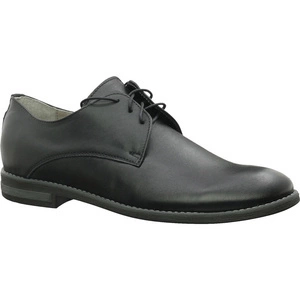 Czarne półbuty męskie skórzane do garnituru McBraun