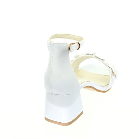 Białe sandały damskie na szerokim obcasie Daisy od Azali