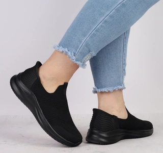 Czarne adidasy damskie wsuwane z profilowaną wkładką American Club