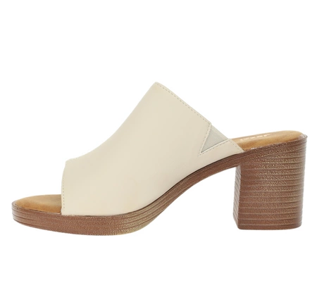 Eleganckie klapki na szerokim drewnianym obcasie Jezzi