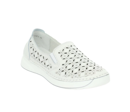 Białe skórzane tenisówki damskie elegancko-sportowe Jezzi