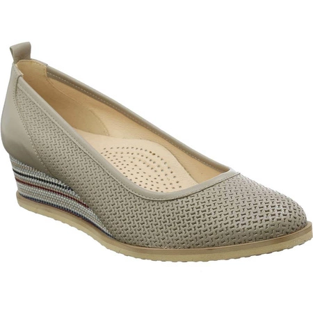 Balerinki na koturnie skórzane Gino Fabiani