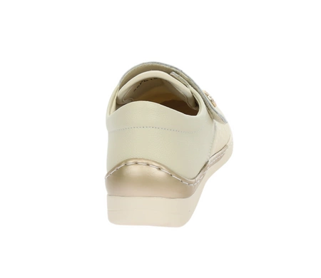 Skórzane półbuty damskie komfortowe na rzep ortopedyczne na haluksy UNISOFT