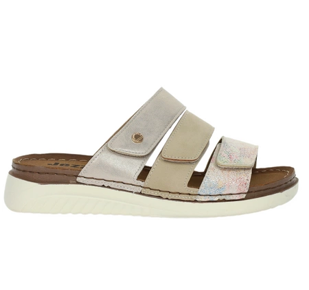 Eleganckie i komfortowe klapki damskie płaskie na rzepy Jezzi