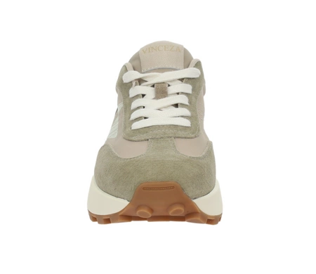 Beżowe skórzane sneakersy damskie adidasy VINCEZA