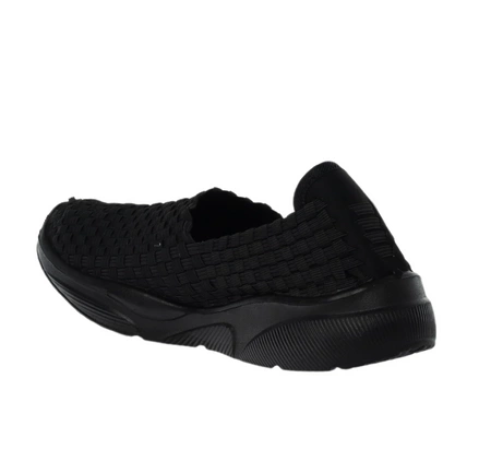 Czarne lekkie tenisówki damskie sportowo-eleganckie plecione NEWS
