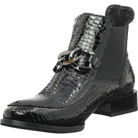 Czarne botki damskie płaskie komfortowe skórzane Massimo Lucchesi 2891