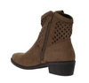 Zamszowe ażurowe botki kowbojki na płaskim obcasie czekoladowe Jezzi