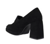 Czarne zamszowe czółenka lordsy na klocku i platformie  Kamila od Jezzi