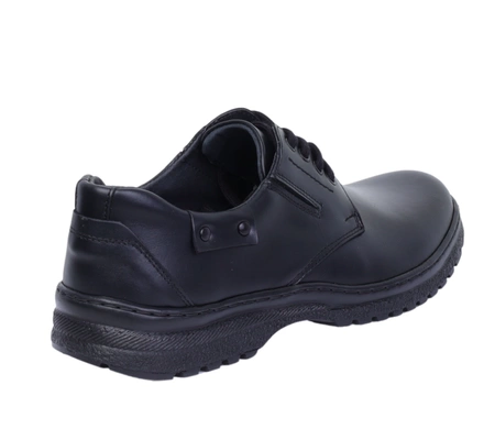 Męskie półbuty czarne skórzane garniturowe Activ