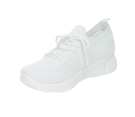 Białe buty damskie pełne wsuwane z siatki NEWS