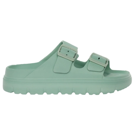 Damskie klapki wodoodporne kolorowe na dwóch paskach regulowane NEWS