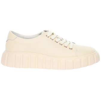 Beżowe skórzane sneakarsy damskie adidasy na platformie Jezzi