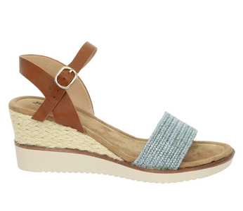 Sandały damskie boho na koturnie słomkowej Jezzi