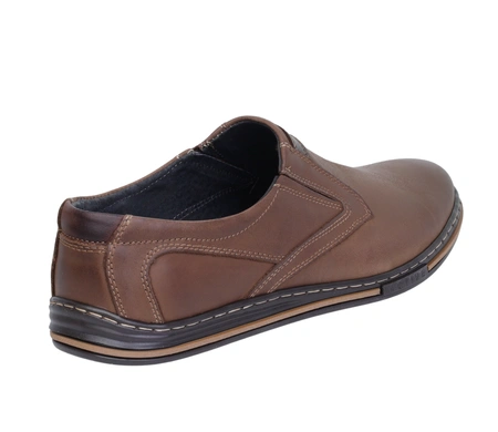 Męskie półbuty skórzane brązowe skóra naturalna Activ