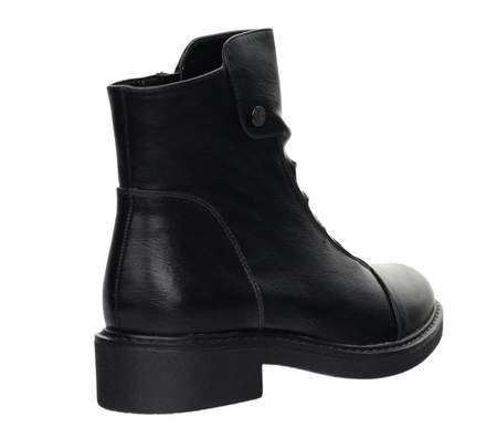 Botki damskie płaskie czarne komfortowe i eleganckie Jezzi