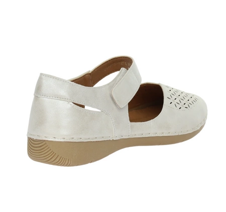 Płaskie sandały damskie na rzep z zakrytą piętą i palcami Jezzi