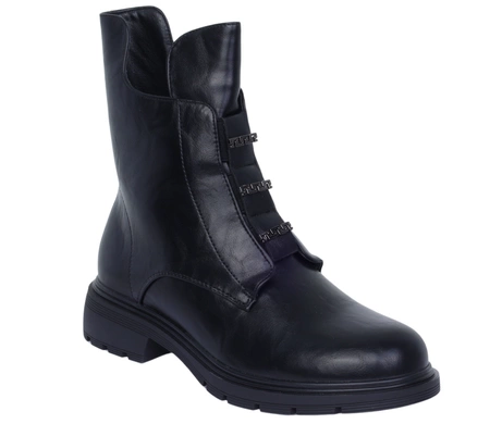 Czarne eleganckie botki damskie płaskie ocieplane komfortowe