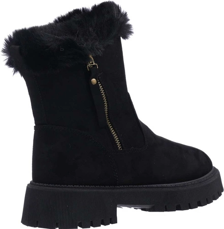 Czarne śniegowce damskie botki płaskie emu Jezzi