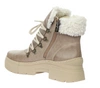 Beżowe eleganckie botki damskie zimowe skórzane Helios