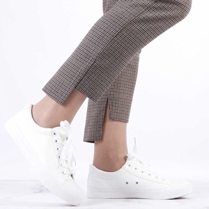 Białe trampki damskie adidasy skórzane z eko skóry NEWS