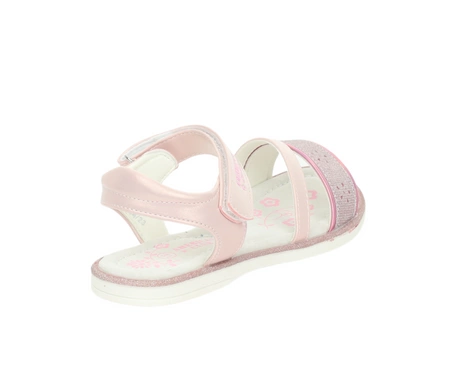 Różowe eleganckie sandały dla dziewczynki ze skórzaną wkładką American Club