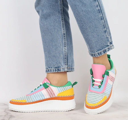 Kolorowe adidasy damskie półbuty sportowe plecione Mc Braun