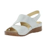 Sandały damskie białe skórzane komfortowe szyte Gino Fabiani