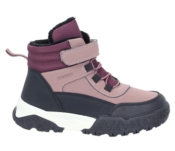 Różowe buty zimowe dziecięce sportowe trzewiki ocieplane dla dziewczynki NEWS