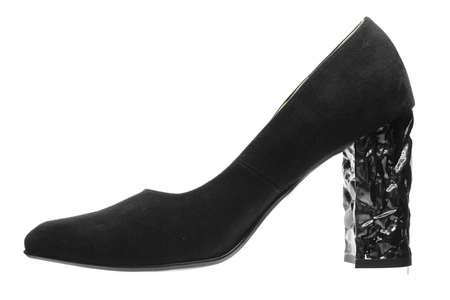 Buty damskie na obcasie zamszowe Azali - Polski Produkt