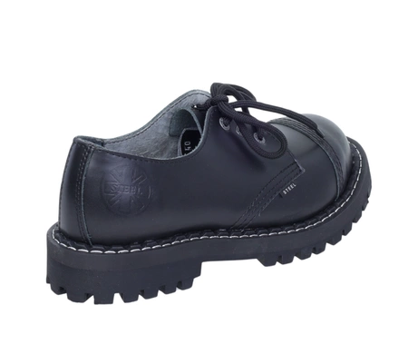 Glany niskie 3 dziury/ oczka derby skórzane STEEL 101/102