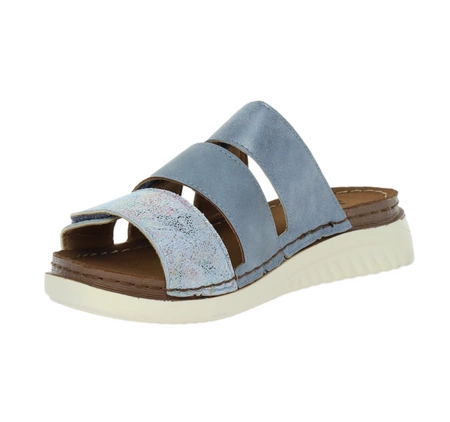 Eleganckie i zdrowotne klapki damskie płaskie na rzepy Jezzi