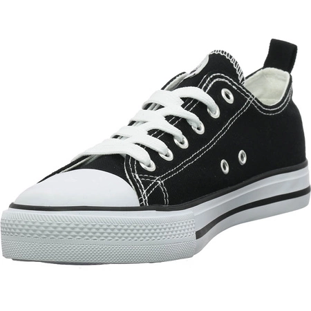 Czarne trampki męskie tenisówki szkole na białej podeszwie American Club