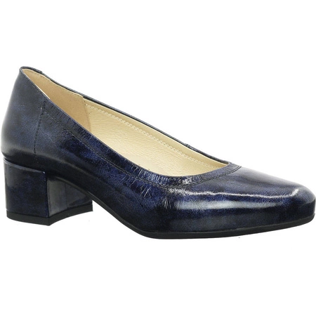 Skórzane polskie czółenka damskie na niskim obcasie Gino Fabiani