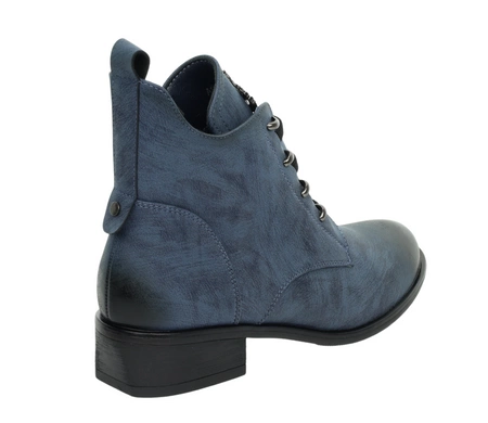 Niebieskie botki damskie ocieplane eleganckie i wygodne od Jezzi