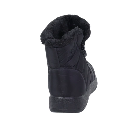 Czarne śniegowce damskie ciepłe trzewiki na zamek NEWS